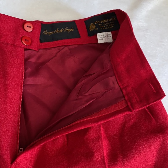 {VTG} Giorgio Sant' Angelo | 100% Pure Wool Pleated High Waisted Pants Red (6) - Picture 9 of 16